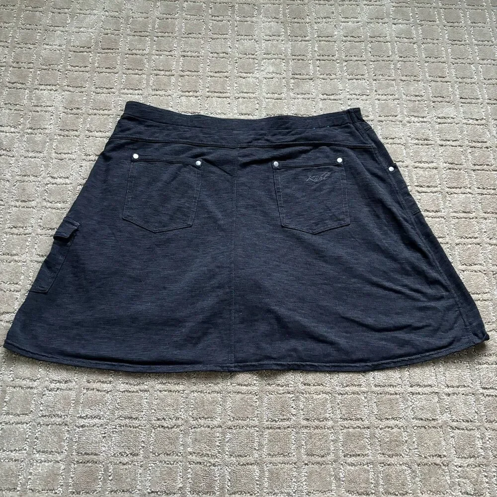 Kuhl Mova Skort Skirt Large Pull On Elastic Waist Gray Hiking Outdoor Walk Camp